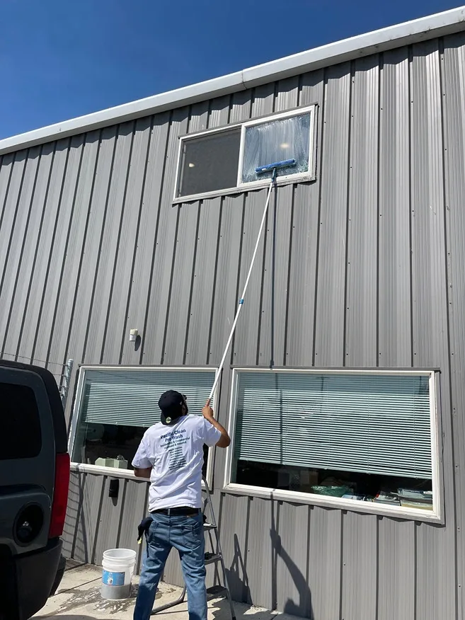 commercial exterior cleaning after professional window cleaning by Pacific Clean Pro Wash in Yakima